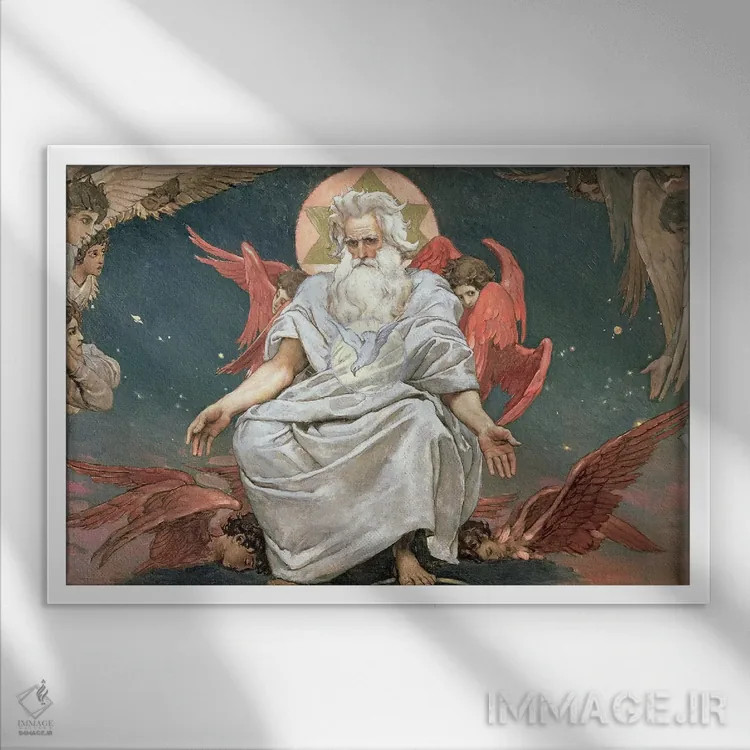 تابلو ساوائوف، خداوند پدر، ۱۸۸۵-۹۶ اثر ویکتور میخائیلوویچ واسنتسوف (نقاش روس) - نمای قابدار سفید