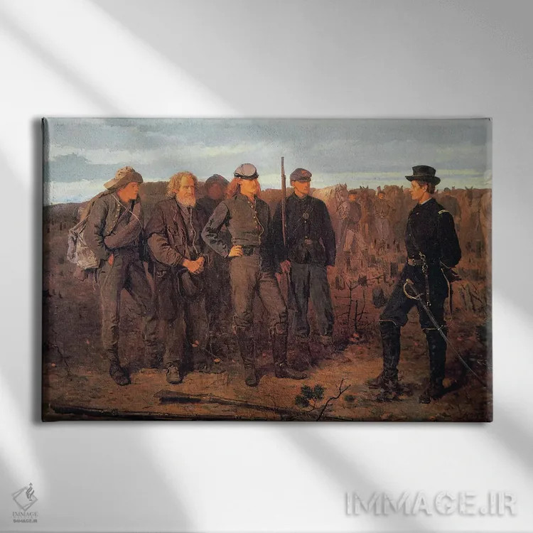 تابلو اسیران از خط مقدم، ۱۸۶۶ اثر وینسلو هومر - نمای روبهرو روی دیوار