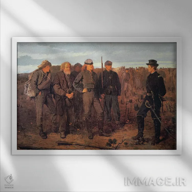 تابلو اسیران از خط مقدم، ۱۸۶۶ اثر وینسلو هومر - نمای قابدار سفید