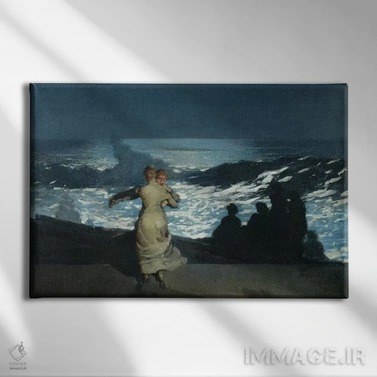 تابلو شب تابستانی، ۱۸۹۰ اثر وینسلو هومر - نمای روبهرو روی دیوار