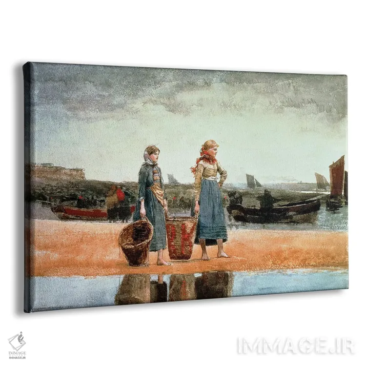 تابلو دو دختر در ساحل، تاینموت، ۱۸۹۱ اثر وینسلو هومر - نمای پرسپکتیو محصول