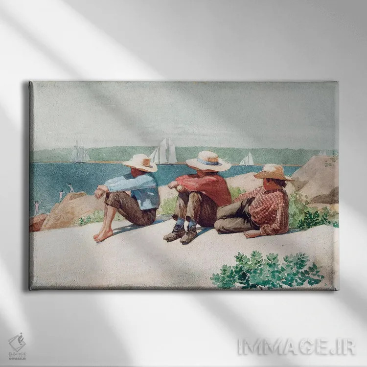 تابلو تماشای کشتیها، گلاستر، ۱۸۷۵ اثر وینسلو هومر - نمای روبهرو روی دیوار