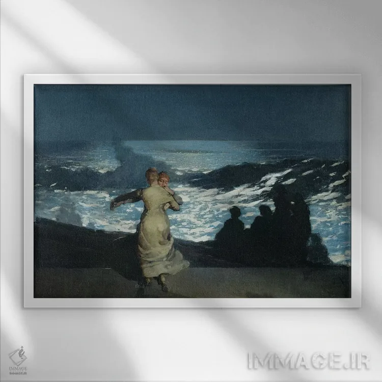 تابلو شب تابستانی، ۱۸۹۰ اثر وینسلو هومر - نمای قابدار سفید