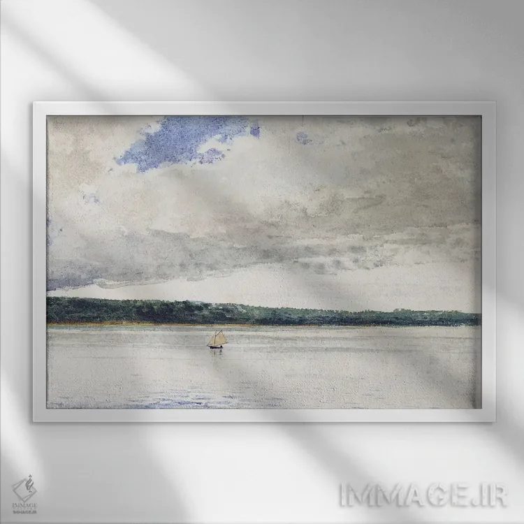 تابلو اسلوپ کوچک (نوعی قایق بادبانی)، ۱۸۸۰ اثر وینسلو هومر - نمای قابدار سفید