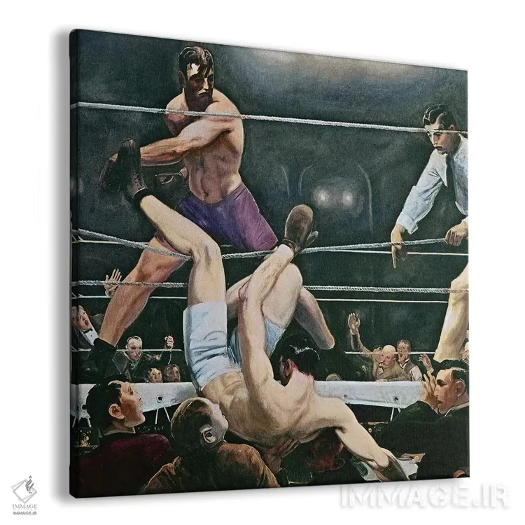 تابلو دمپسی مقابل فیرپو در نیویورک، ۱۹۲۳-۱۹۲۴ (بوکس) اثر جورج وسلی بلوز (نقاش واقعگرا آمریکایی) - نمای پرسپکتیو محصول