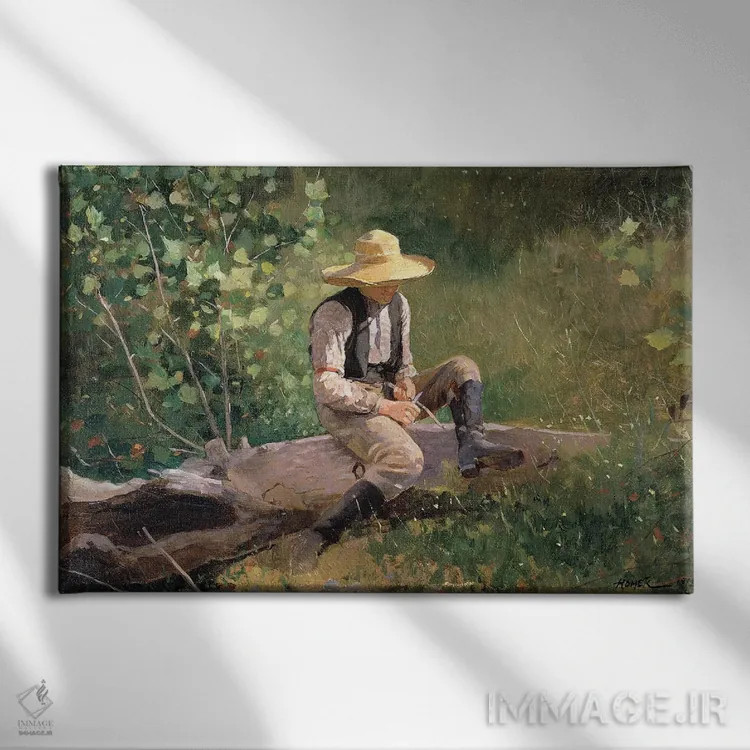 تابلو پسرک چوبتراش، ۱۸۷۳ اثر وینسلو هومر - نمای روبهرو روی دیوار