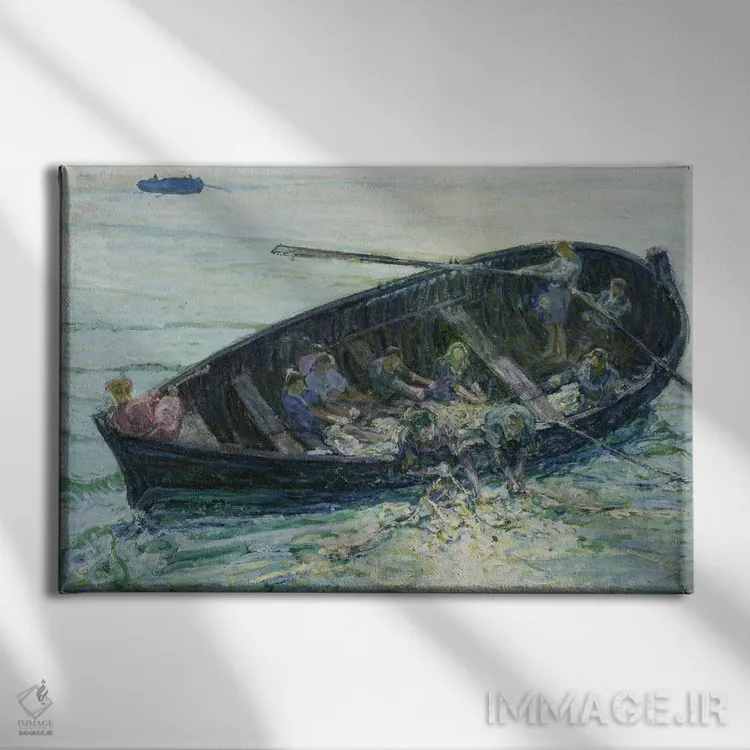 تابلو صید معجزهآسای ماهیها، حدود ۱۹۱۳-۱۴ اثر هنری اوسوا تانر - نمای روبهرو روی دیوار