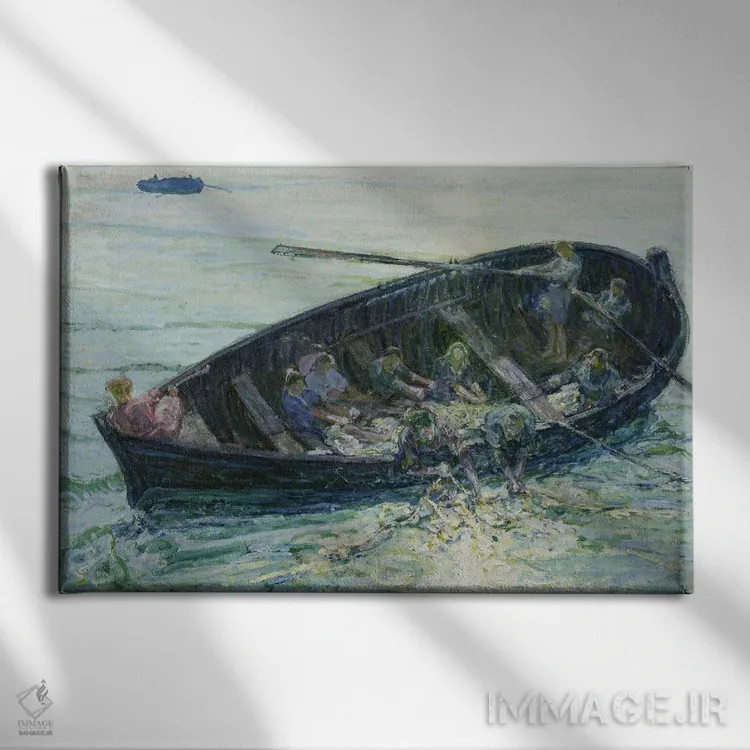 تابلو صید معجزهآسای ماهیها، حدود ۱۹۱۳-۱۴ اثر هنری اوسوا تانر - نمای روبهرو روی دیوار