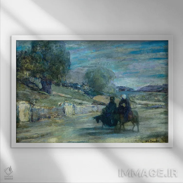 تابلو فرار به مصر، ۱۹۲۱ اثر هنری اوسوا تانر - نمای قابدار سفید