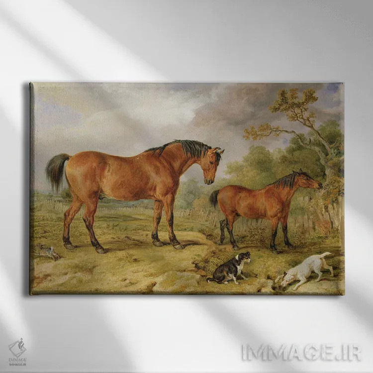 تابلو پرترهٔ ریفورمر، بلوشر، توری و کریب، اسبهای متعلق به رولاند آلسون، ۱۸۳۵ اثر جیمز وارد - نمای روبهرو روی دیوار