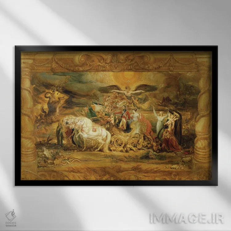 تابلو پیروزی آرتور، دوک ولینگتون اثر جیمز وارد - نمای قابدار مشکی