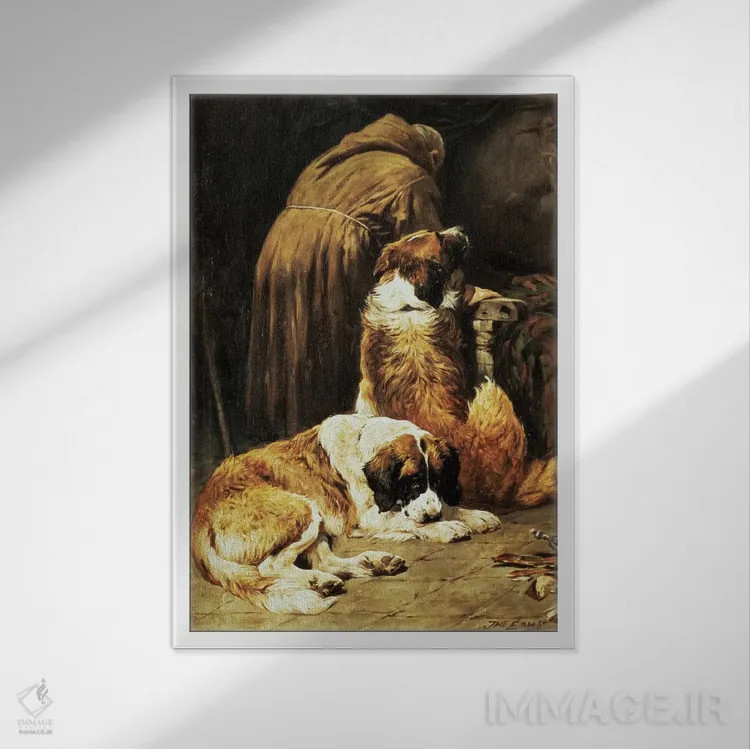 تابلو ایمان سنت برنارد اثر جان امس - نمای قابدار سفید