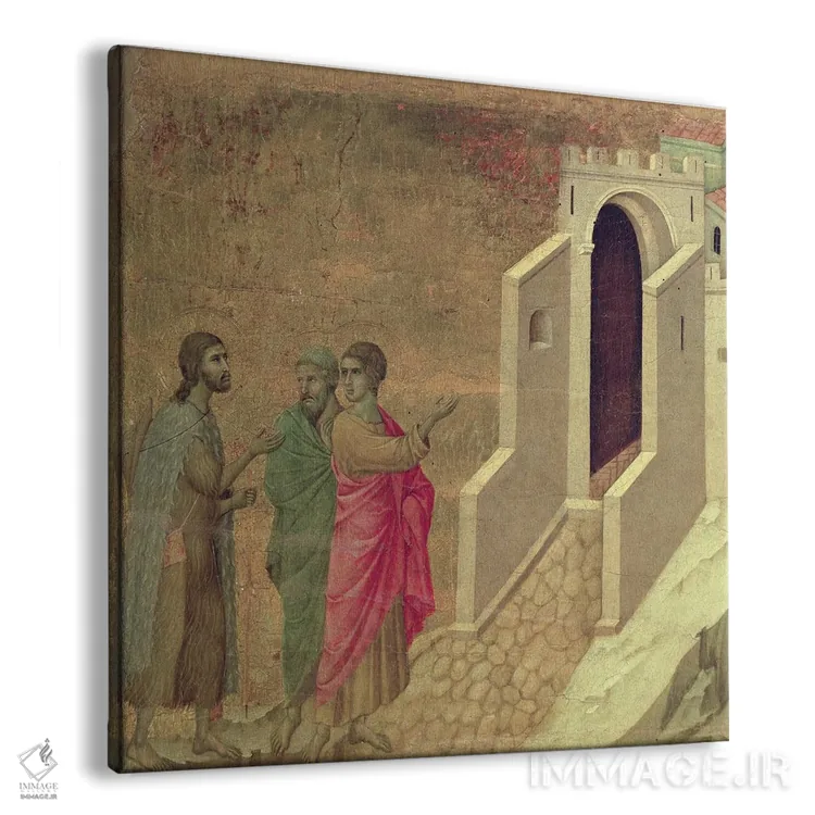 تابلو ظهور مسیح در راه عِمائوس، پشت محراب ماستا، ۱۳۰۸-۱۱ اثر دوچو دی بونینسنیه (نقاش ایتالیایی قرون وسطی) - نمای پرسپکتیو محصول