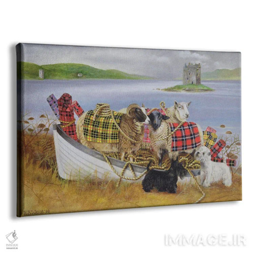 تابلو گوسفند با شال شطرنجی، ۱۹۹۹ اثر ای. بی. واتس - نمای پرسپکتیو محصول