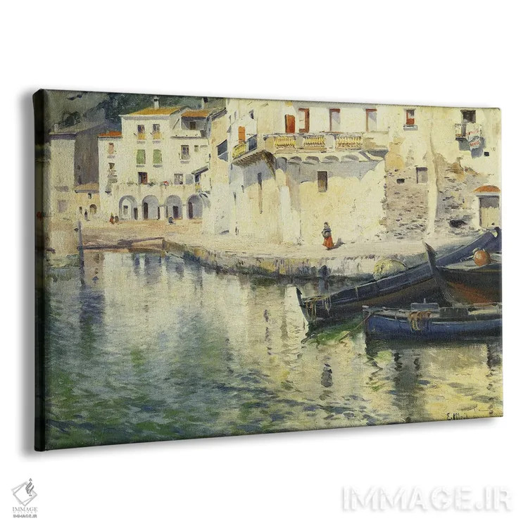 تابلو بندر کاداکس اثر الیسئو مِیفرِن ای رویگ (نقاش اسپانیایی) - نمای پرسپکتیو محصول