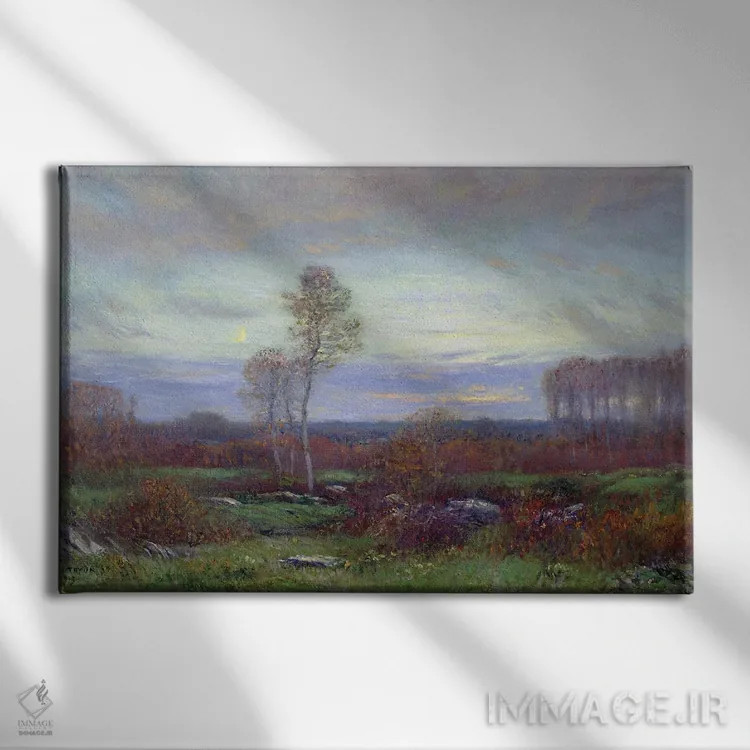 تابلو غروب پاییزی اثر دویت ویلیام ترایون (نقاش آمریکایی) - نمای روبهرو روی دیوار
