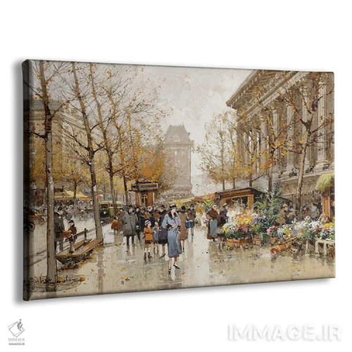 تابلو خیابان پاریس در پاییز اثر اوژن گالین-لالو - نمای پرسپکتیو محصول