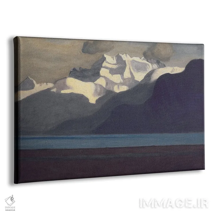 تابلو دریاچه لمان و دندانهای دو میدی، ۱۹۱۹ (سوئیس) اثر فلیکس ادوارد والوتون (نقاش و گراورسوئیس-فرانسوی) - نمای پرسپکتیو محصول