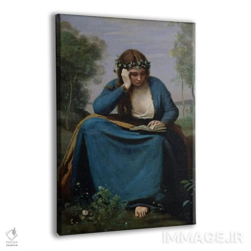 تابلو خواننده با تاج گل یا الهامبخش ویرژیل، ۱۸۴۵ اثر ژان باتیست کامیل کورو - نمای پرسپکتیو محصول