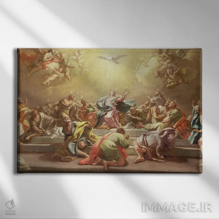 تابلو نزول روحالقدس اثر فرانچسکو د مورا (نقاش ایتالیایی) - نمای روبهرو روی دیوار