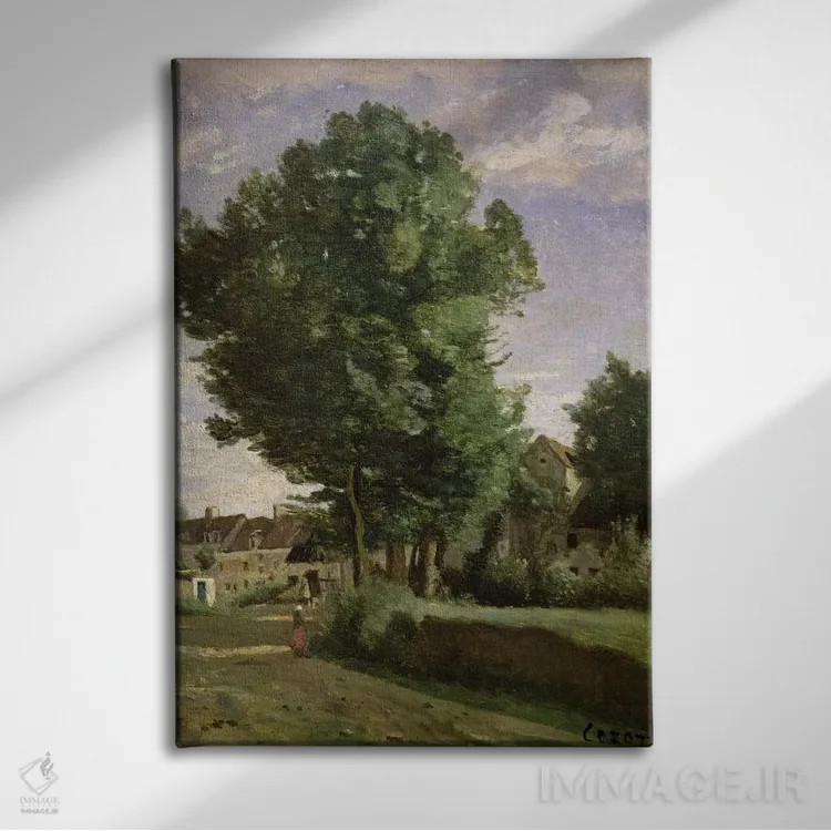 تابلو حومه روستایی نزدیک بووه، حدود ۱۸۵۰ اثر ژان باتیست کامیل کورو - نمای روبهرو روی دیوار