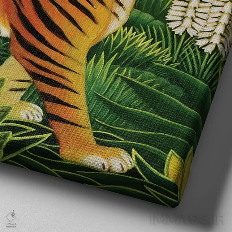 تابلو رویای آنری روسو، ۱۹۹۷ اثر فرانسیس برومفیلد - نمای نزدیک بافت بوم