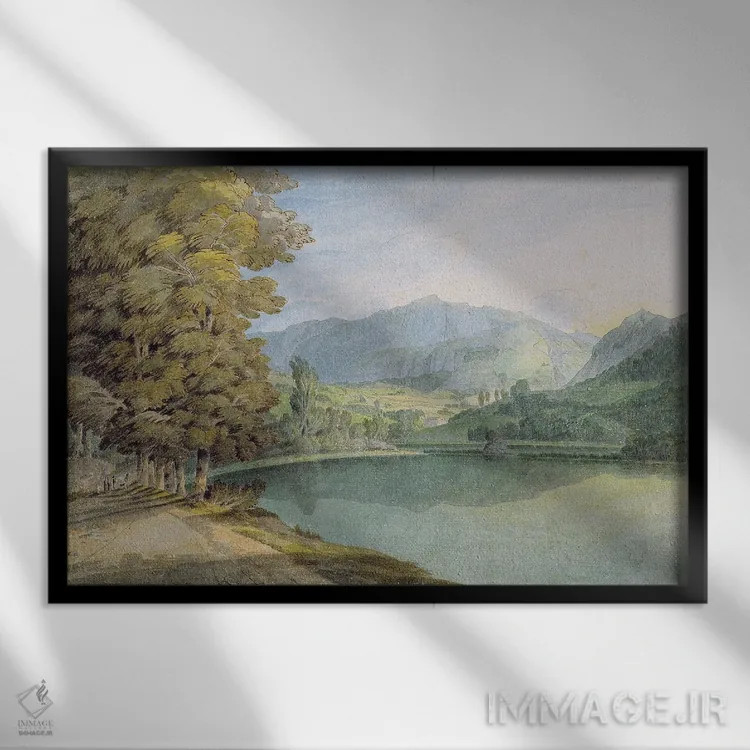 تابلو دریاچه ریدال اثر فرانسیس تاون - نمای قابدار مشکی