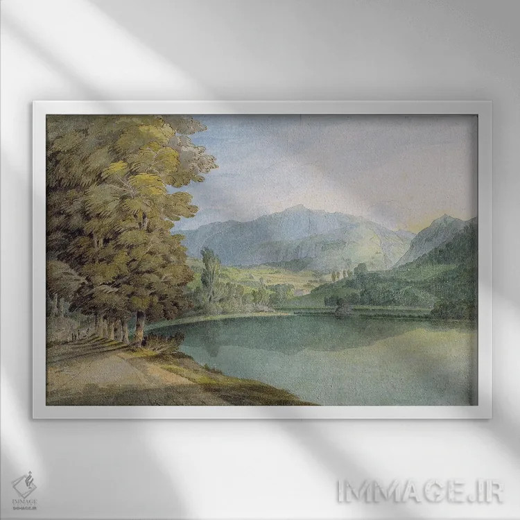 تابلو دریاچه ریدال اثر فرانسیس تاون - نمای قابدار سفید