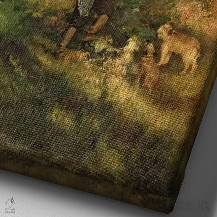 تابلو ژول لو کُر در جنگل فونتنبلو، ۱۸۶۶ اثر پیر-اوگوست رنوار - نمای نزدیک بافت بوم