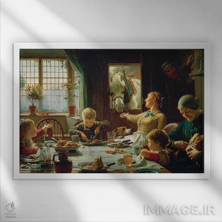 تابلو یکی از اعضای خانواده، ۱۸۸۰ اثر فردریک جورج کوتمان - نمای قابدار سفید