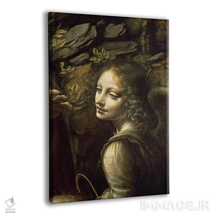 تابلو from The Virgin of the Rocks,جزئیات فرشته از تابلوی "بانوی صخرهها" اثر لئوناردو داوینچی (نقاش و مخترع ایتالیایی) - نمای پرسپکتیو محصول