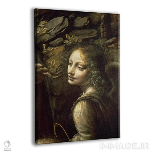 تابلو from The Virgin of the Rocks,جزئیات فرشته از تابلوی "بانوی صخرهها" اثر لئوناردو داوینچی (نقاش و مخترع ایتالیایی) - نمای پرسپکتیو محصول