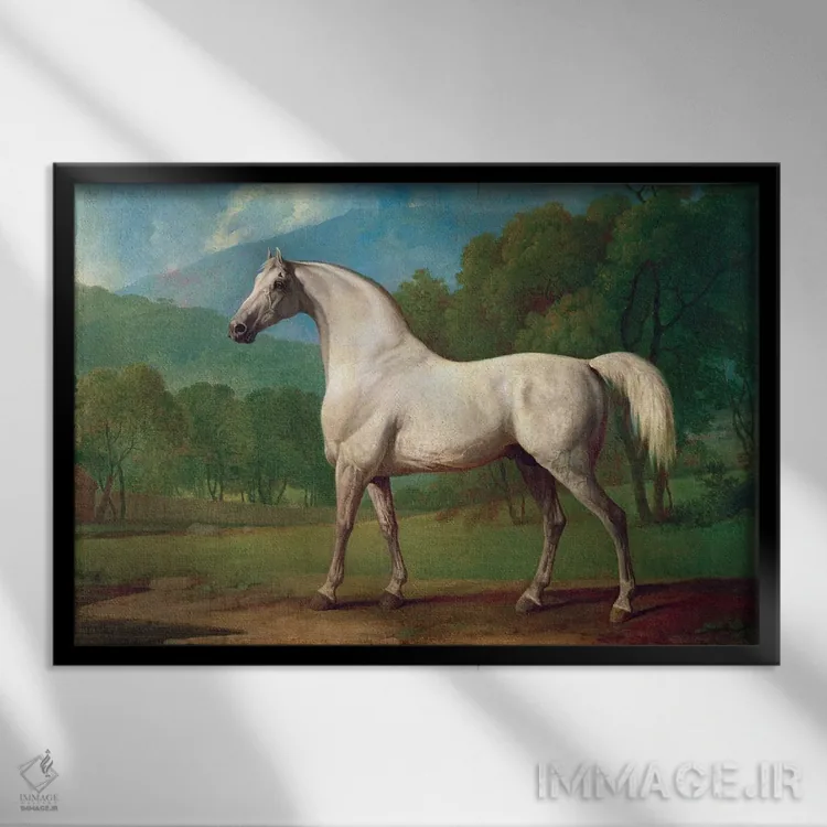 تابلو c.1790,مامبرینو، حدود ۱۷۹۰ اثر جورج استابز (نقاش حیوانات انگلیسی) - نمای قابدار مشکی