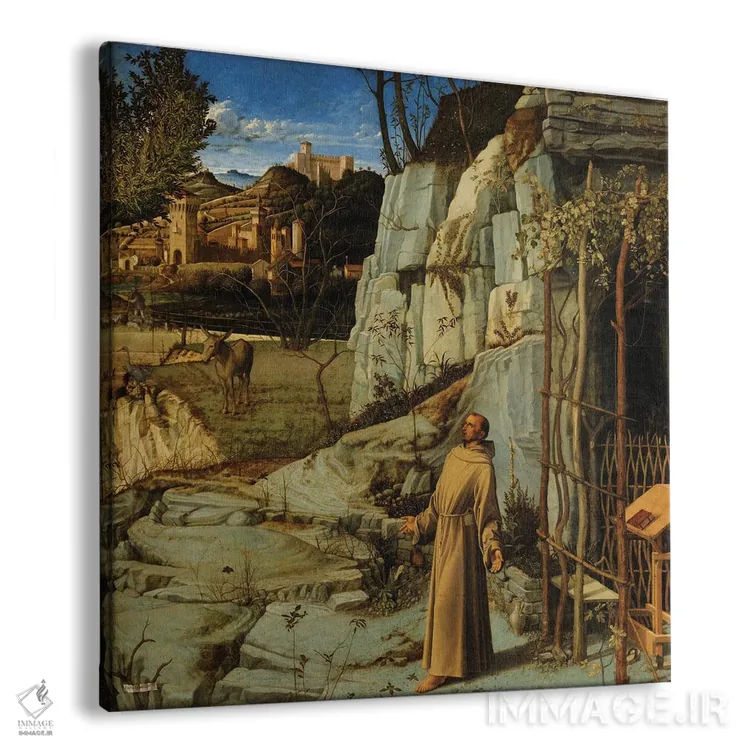 تابلو c.1476-78,سن فرانسیس در صحرا، حدود ۱۴۷۶-۷۸ اثر جیووانی بلینی (نقاش رنسانس ونیز) - نمای پرسپکتیو محصول