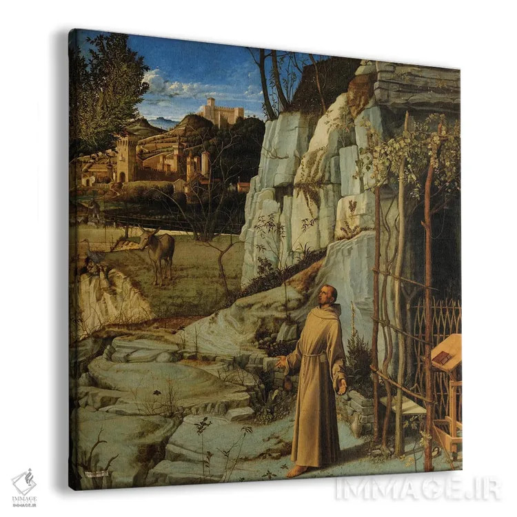 تابلو c.1476-78,سن فرانسیس در صحرا، حدود ۱۴۷۶-۷۸ اثر جیووانی بلینی (نقاش رنسانس ونیز) - نمای پرسپکتیو محصول