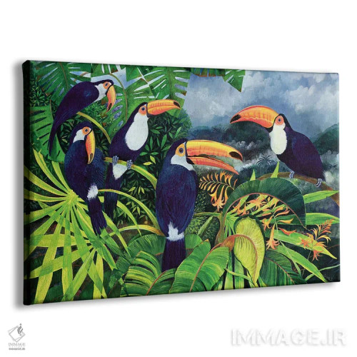 تابلو صحبت توکان (نوعی پرنده) اثر لیزا گرا یِنسن - نمای پرسپکتیو محصول