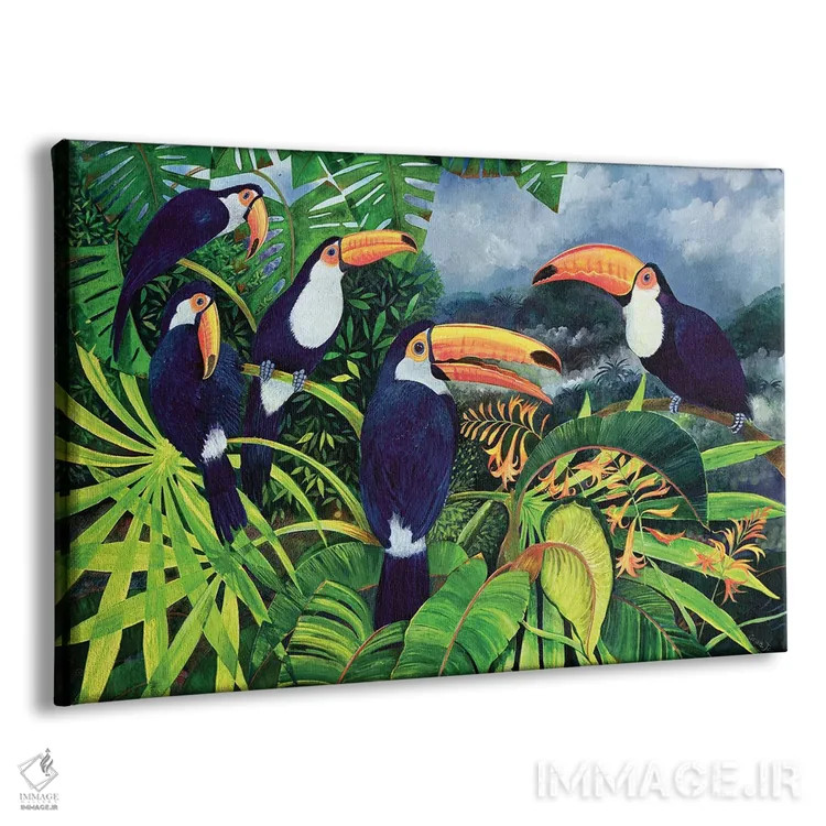 تابلو صحبت توکان (نوعی پرنده) اثر لیزا گرا یِنسن - نمای پرسپکتیو محصول