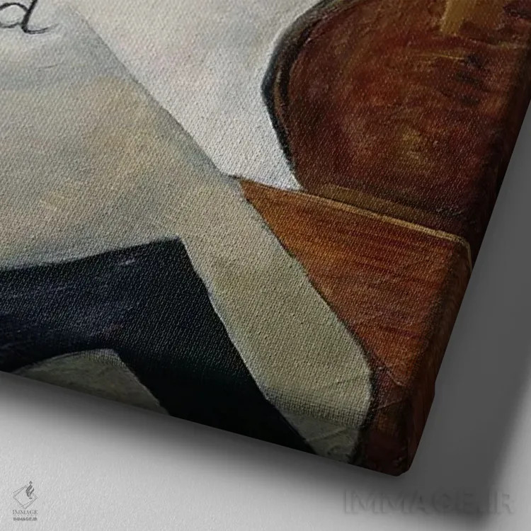 تابلو 1915 (oil on canvas),سمفونی، ۱۹۱۵ (رنگ روغن روی بوم) اثر میخائیل ایوانوویچ منکوف - نمای نزدیک بافت بوم