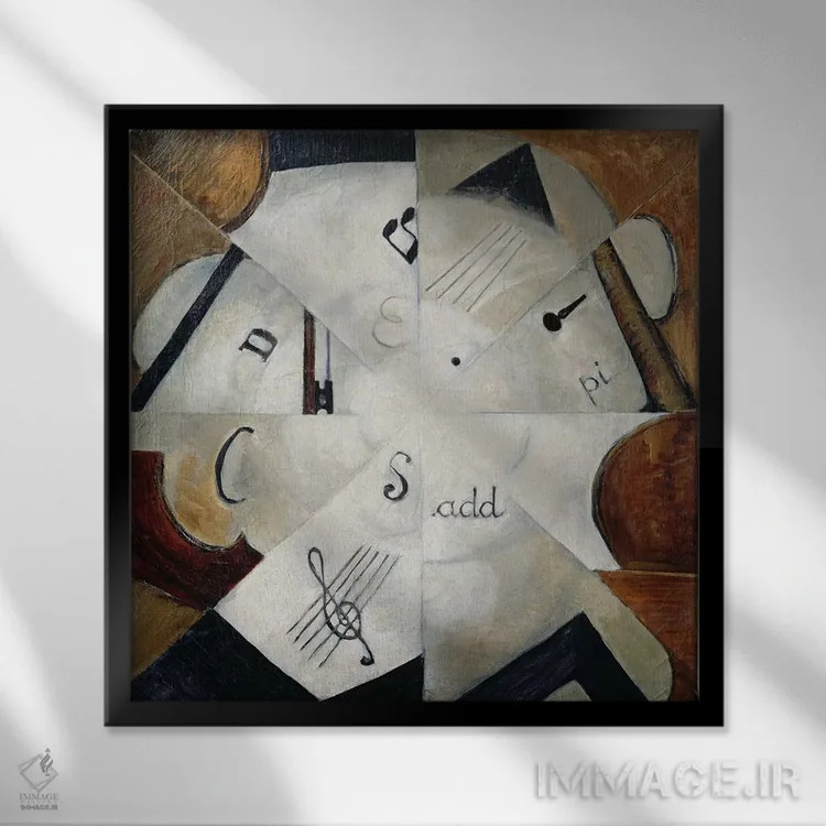 تابلو 1915 (oil on canvas),سمفونی، ۱۹۱۵ (رنگ روغن روی بوم) اثر میخائیل ایوانوویچ منکوف - نمای قابدار مشکی