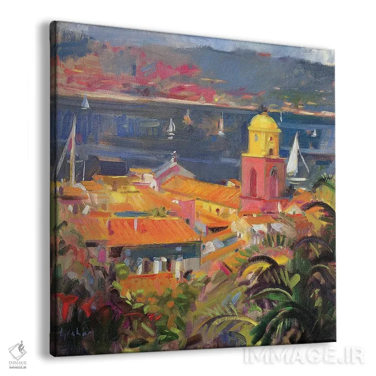 تابلو 2002,قایقرانی در سنت تروپه، ۲۰۰۲ اثر پیتر گراهام - نمای پرسپکتیو محصول