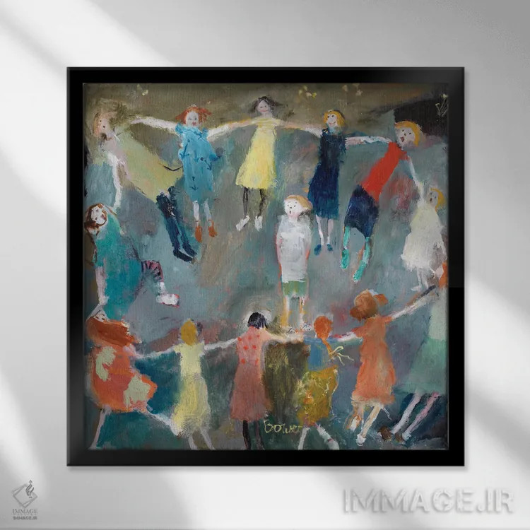 تابلو 2009,کشاورز در خانه، ۲۰۰۹ اثر سوزان باور - نمای قابدار مشکی