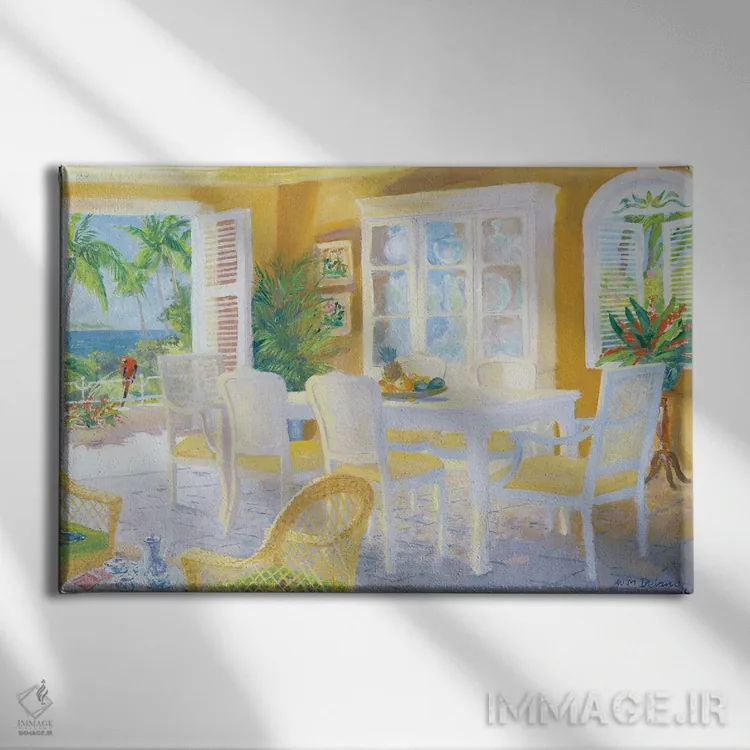 تابلو قهوه کارائیب اثر ویلیام ایرلند - نمای روبهرو روی دیوار