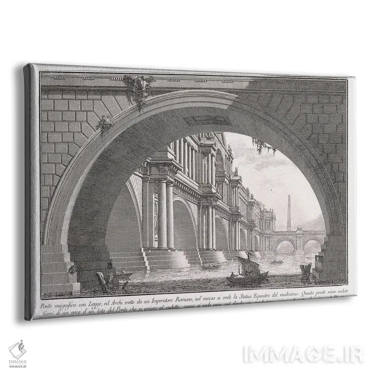 تابلو 1753-1837,پل باشکوه با لوگیا، ۱۷۵۳–۱۸۳۷ اثر جیووانی باتیستا پیرانزی (هنرمند و معمار ایتالیایی) - نمای پرسپکتیو محصول