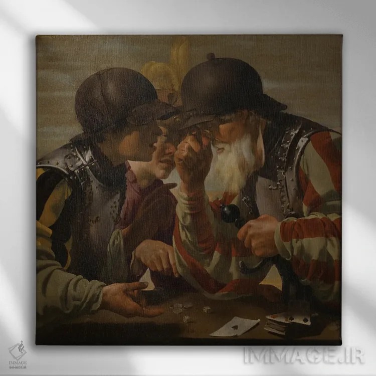 تابلو 1623,قماربازان، ۱۶۲۳ اثر هندریک تر بروخن - نمای روبهرو روی دیوار