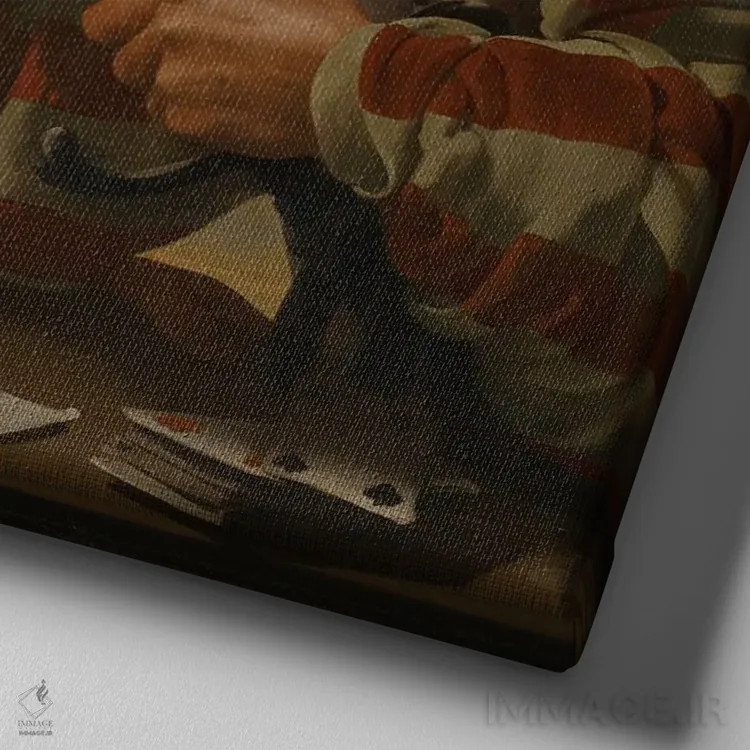 تابلو 1623,قماربازان، ۱۶۲۳ اثر هندریک تر بروخن - نمای نزدیک بافت بوم