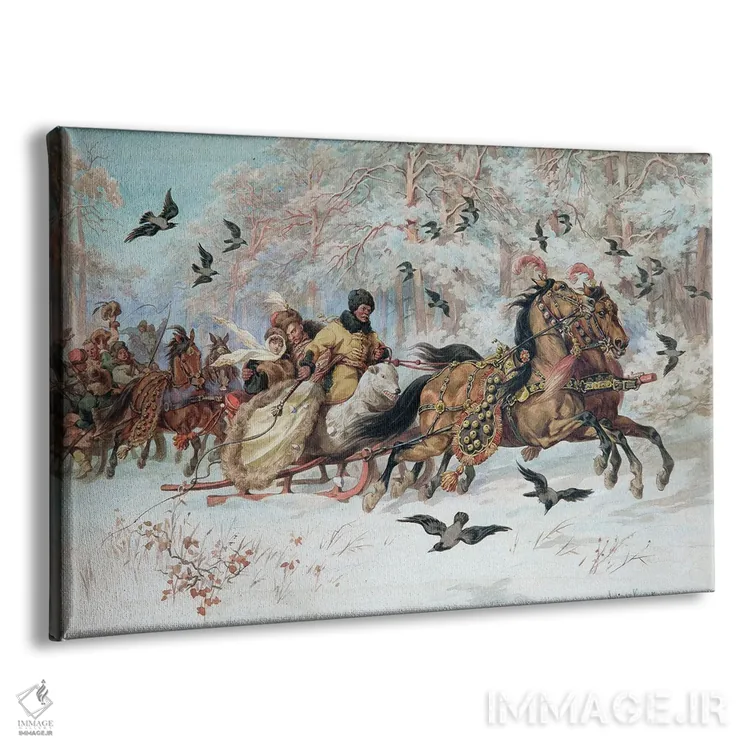 تابلو 1885,اولنکا و کمیچیک در سورتمه، ۱۸۸۵ اثر یولیوش فورتونات کوساک - نمای پرسپکتیو محصول