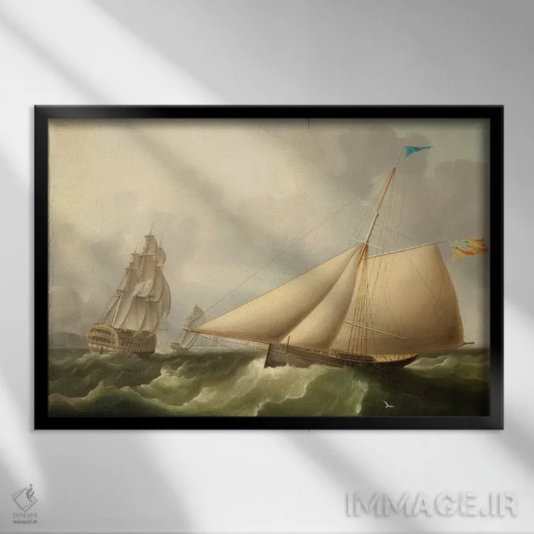 تابلو منظره دریایی اثر جیمز ای. باترسورث - نمای قابدار مشکی