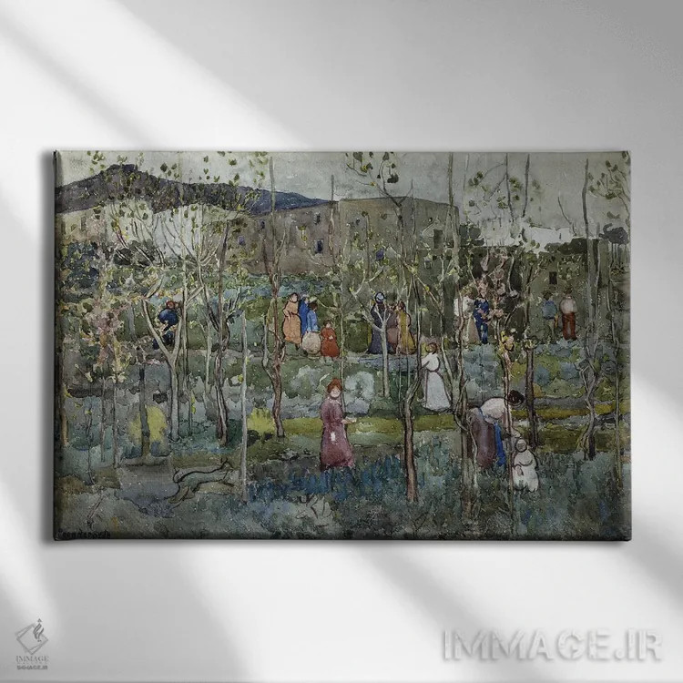تابلو 1899,کاپری، ۱۸۹۹ اثر موریس برزیل پرندرگست (نقاش امپرسیونیست آمریکایی) - نمای روبهرو روی دیوار