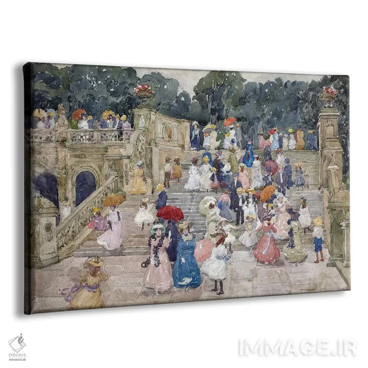 تابلو Central Park, 1901,پل تراس، سنترال پارک، ۱۹۰۱ اثر موریس برزیل پرندرگست (نقاش امپرسیونیست آمریکایی) - نمای پرسپکتیو محصول