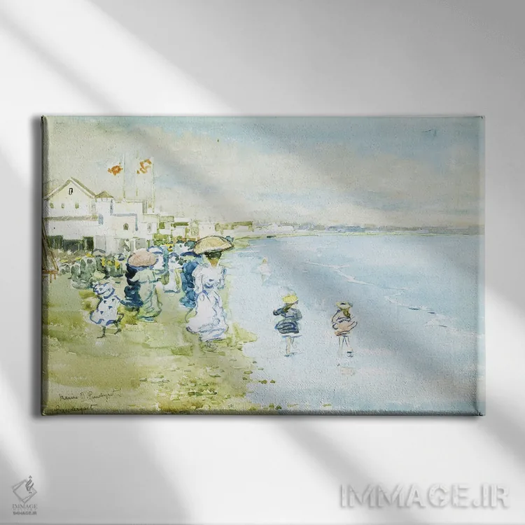 تابلو Boston,,ساحل ریور، بوستون اثر موریس برزیل پرندرگست (نقاش امپرسیونیست آمریکایی) - نمای روبهرو روی دیوار